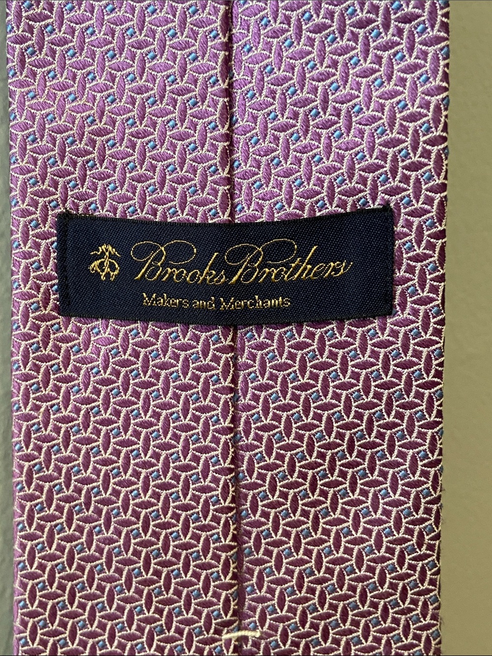 Brooks Brothers Purple Geometric Silk Tie with Blue Accents EUC